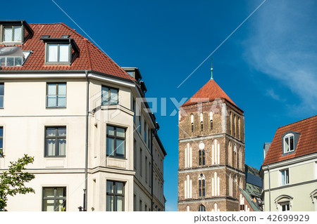 View to a church in the city Rostock, Germany View to a church in the city Rostock, Germany 42699929
