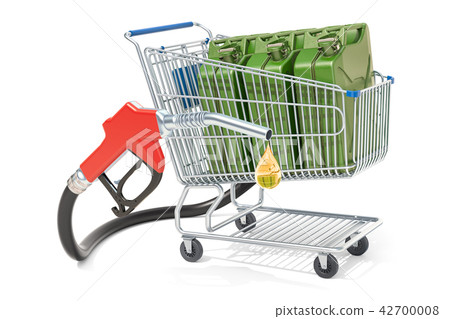 Shopping cart with fuel pump nozzle and jerrycan Shopping cart with fuel pump nozzle and jerrycan 42700008