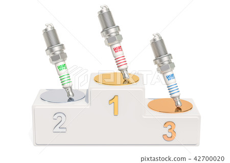 Spark plug ratings concept. Winners podium Spark plug ratings concept. Winners podium 42700020
