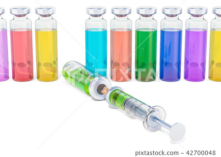 Syringe with vials, search or choice of vaccine 42700048