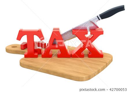 Tax cut concept. 3D rendering Tax cut concept. 3D rendering 42700053