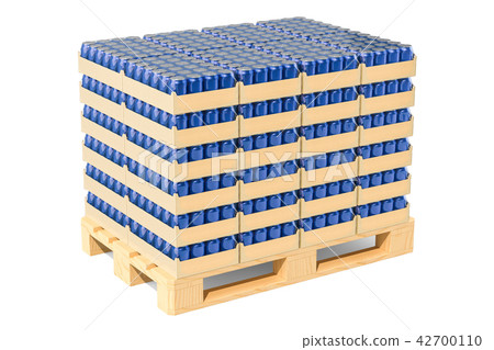 Wooden pallet with drink metallic can Wooden pallet with drink metallic can 42700110