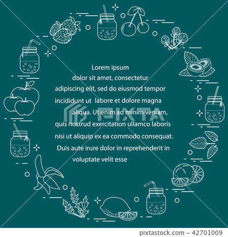 Jar with smoothies and ingredients for smoothie 42701009
