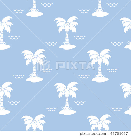Seamless pattern with palm trees and waves - Stock Illustration ...