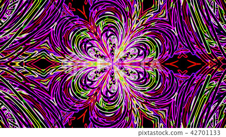 Abstract neon flower background. 3d rendering digital 42701133