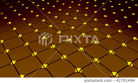 Metall floor with tiling, abstract 3d rendering, computer generating background 42701494