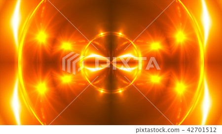 Abstract gold fractal lights, 3d render backdrop, computer generating 42701512