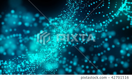 Abstract flowing bright particles as sea water, computer generated abstract background, 3D render Abstract flowing bright particles as sea water, computer generated abstract background, 3D render 42701516