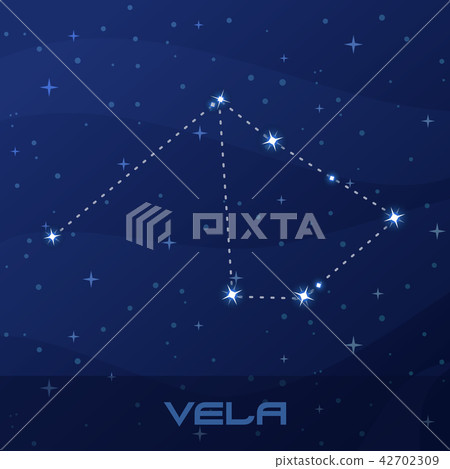 Constellation Vela, Sails, night star sky Constellation Vela, Sails, night star sky 42702309