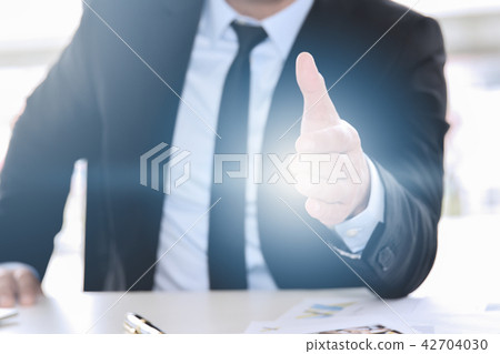 Business man giving his hand for handshake to partner ,partnership concept 42704030