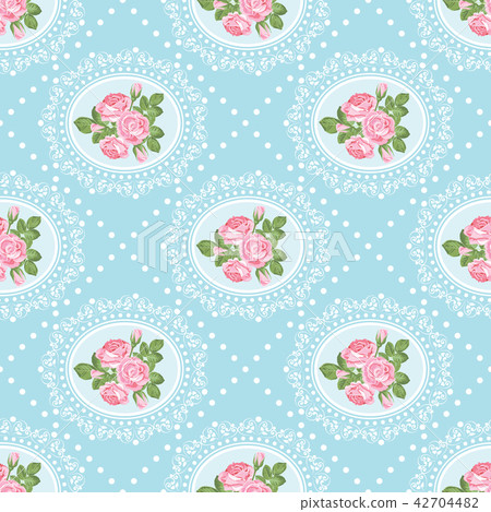 Shabby chic rose seamless pattern background 42704482