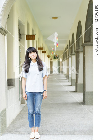 Asia Taiwan Tainan Theological Seminary Tourist Attractions Sightseeing School Campus College Corridor Fountain Sink Girl Female Woman Portrait Portrait 42706190