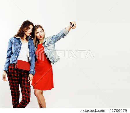 best friends teenage girls together having fun, posing emotional best friends teenage girls together having fun, posing emotional 42706479