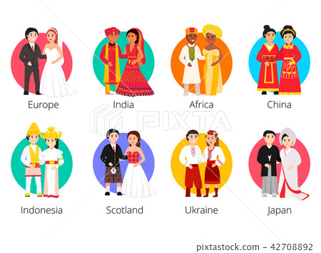 Vector set of Wedding couples 42708892