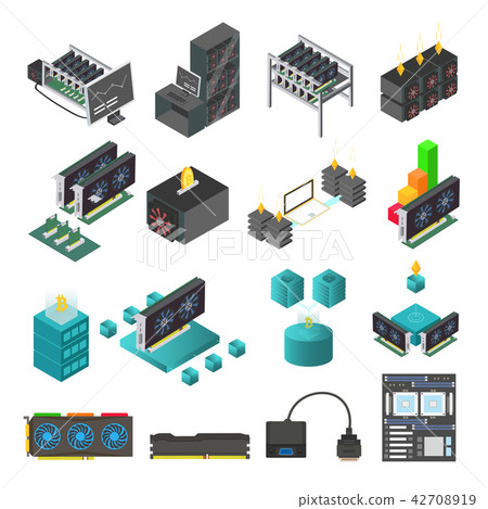 Mining farm process vector set - Stock Illustration [42708919] - PIXTA
