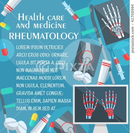 Rheumatology poster with bone and joint x-ray Rheumatology poster with bone and joint x-ray 42708994