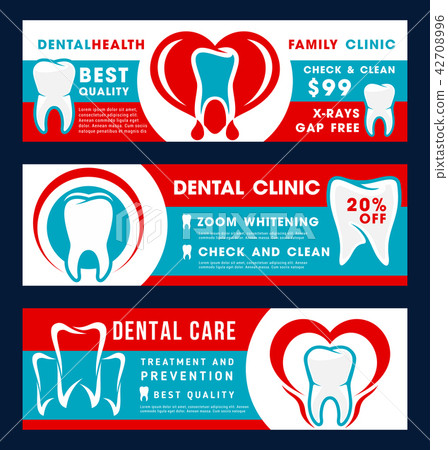 Dental Clinic Dentistry Treatment Discount Banner Stock