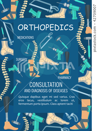 Orthopedics medical banner with bone and joint Orthopedics medical banner with bone and joint 42709007