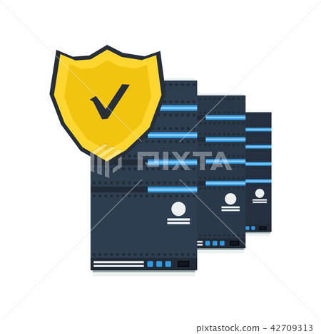 Server with protective shield Server with protective shield 42709313