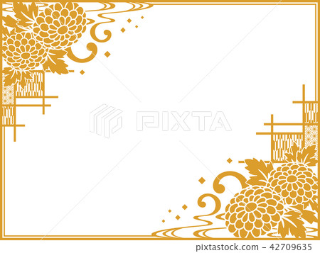Japanese chrysanthemum frame _ gold Japanese chrysanthemum frame _ gold 42709635