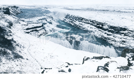 Gullfoss landscape, Golden Waterfall, Iceland Gullfoss landscape, Golden Waterfall, Iceland 42710477