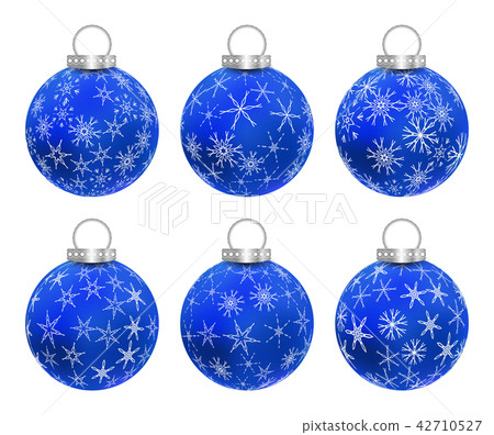 Set of blue Christmas balls - Stock Illustration [42710527] - PIXTA