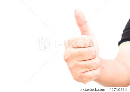 Hand thump up sign isolated on white background Hand thump up sign isolated on white background 42710814