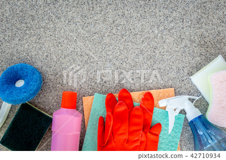 Cleaning items and housework concept Cleaning items and housework concept 42710934