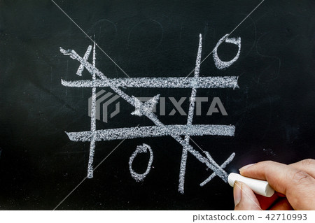 TicTacToe game on blackboard TicTacToe game on blackboard 42710993