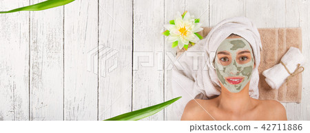 Young healthy woman with face mask. Young healthy woman with face mask. 42711886