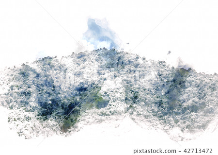 Colorful Mountain hill watercolor painting. Colorful Mountain hill watercolor painting. 42713472