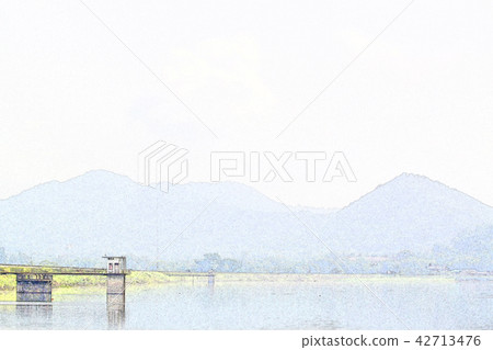 Colorful Mountain hill watercolor painting. Colorful Mountain hill watercolor painting. 42713476