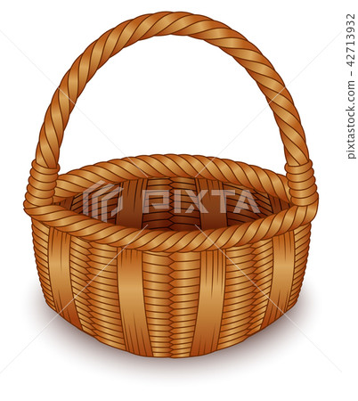 Wicker basket on white background Wicker basket on white background 42713932