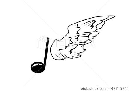 winged note music symbol - Stock Illustration [42715741] - PIXTA