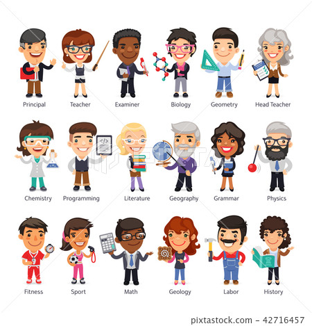Teachers Flat Cartoon Characters 42716457