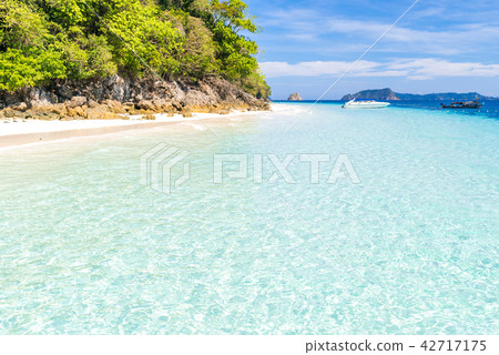 Tropical white sand beach Tropical white sand beach 42717175