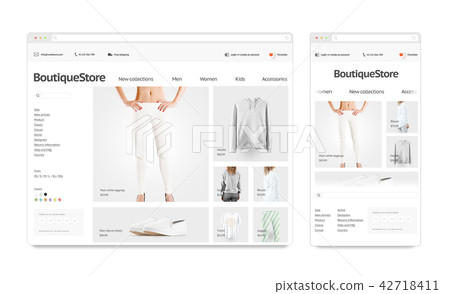 Fashion web store template mock up set isolated 42718411