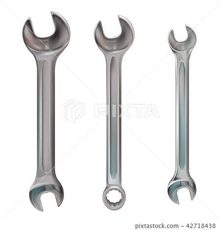 Wrench tool 3D realistic vector illustration 42718438