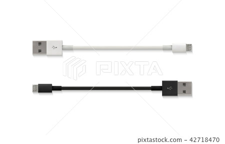 USB cable realistic vector illustration USB cable realistic vector illustration 42718470