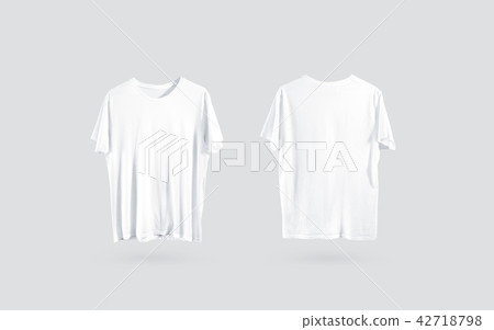 Blank white tshirt front and back side view,mockup Blank white tshirt front and back side view,mockup 42718798