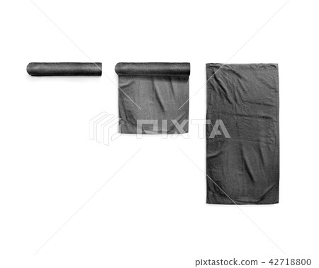 Black black soft beach towel mockup set 42718800