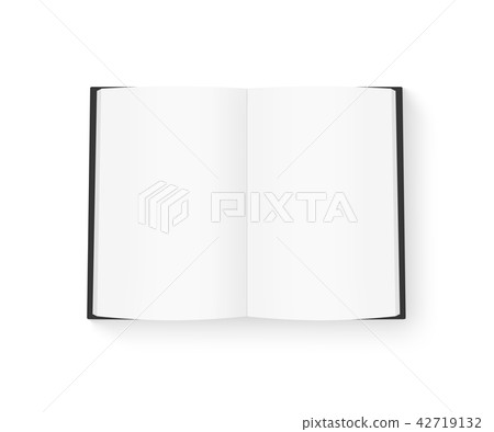 Open blank book mock up isolated on white.  42719132