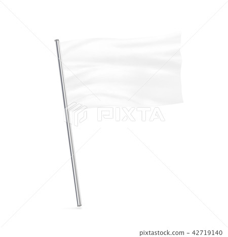 Blank white flag mock up stand isolated. Blank white flag mock up stand isolated. 42719140