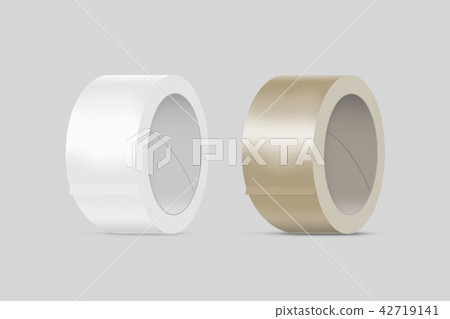 Blank white and yellow duct adhesive tape mockup, Blank white and yellow duct adhesive tape mockup, 42719141