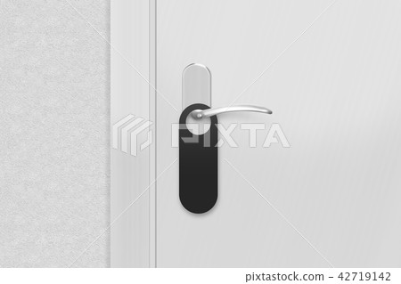 Door knob with blank black doorhanger mock up, Door knob with blank black doorhanger mock up, 42719142