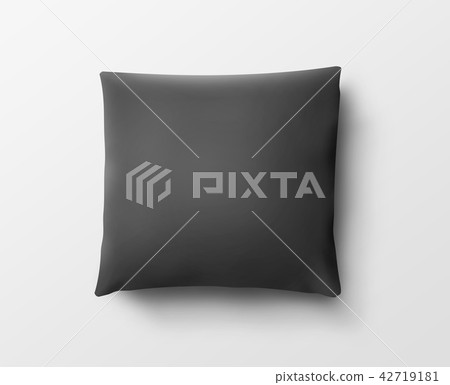 Blank black pillow case design mockup, isolated, 42719181