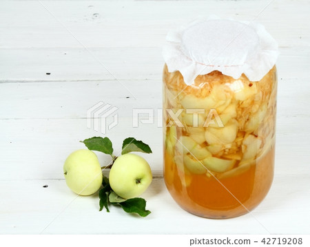 Handmade apple vinegar from organic white apples 42719208