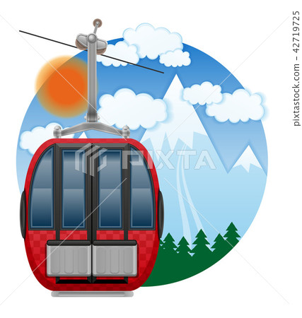 cabin ski cableway emblem vector illustration cabin ski cableway emblem vector illustration 42719725