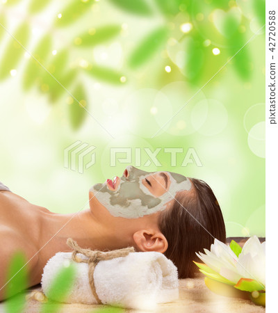 Young healthy woman with face mask. Young healthy woman with face mask. 42720588