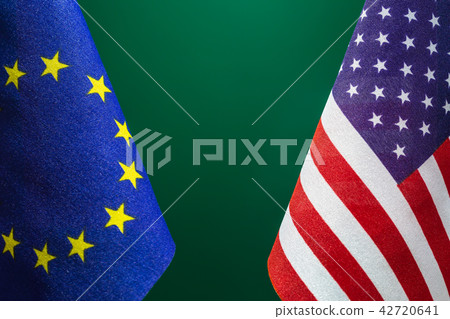 Flags United State of America and United Europe 42720641
